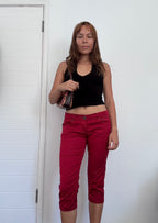 Red capri pants