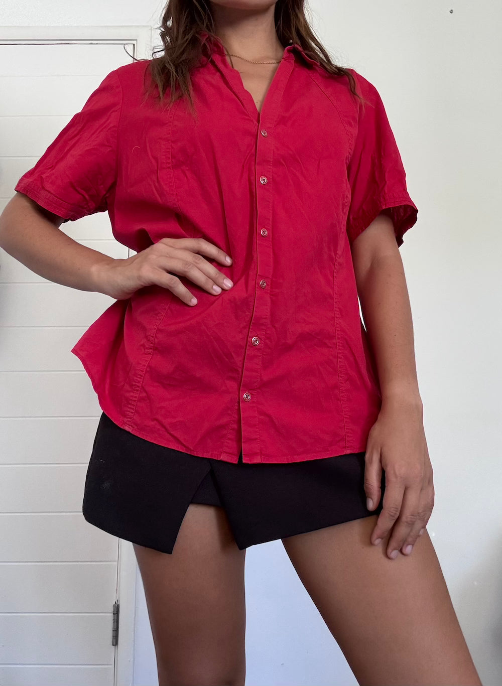 Red blouse