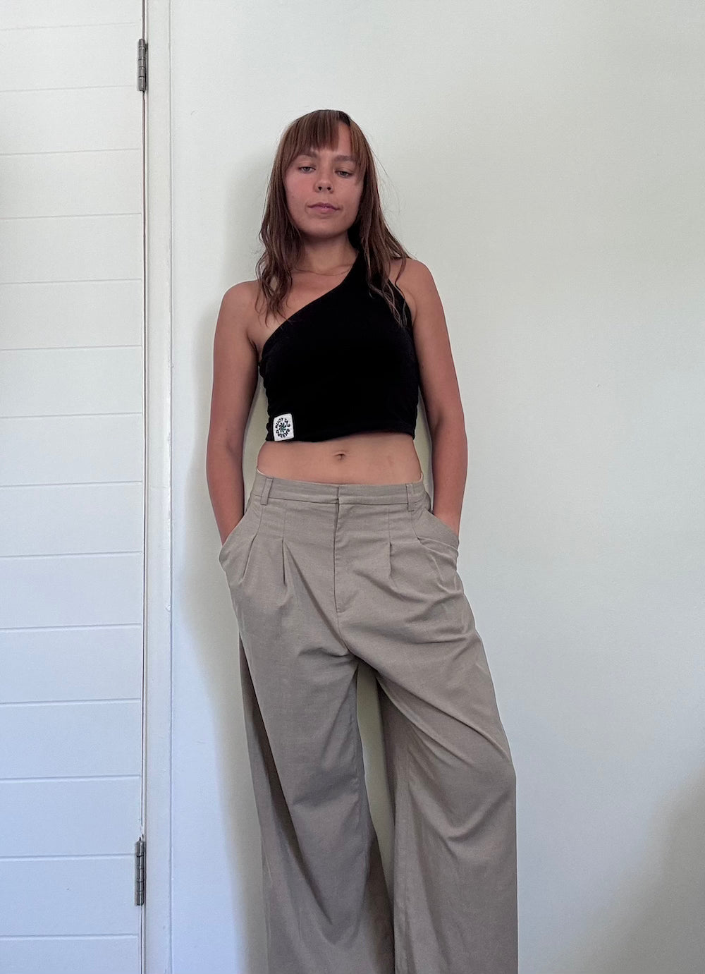 Beige baggy pants