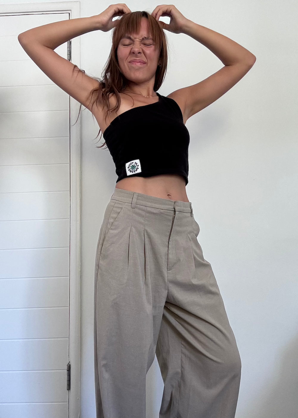 Beige baggy pants