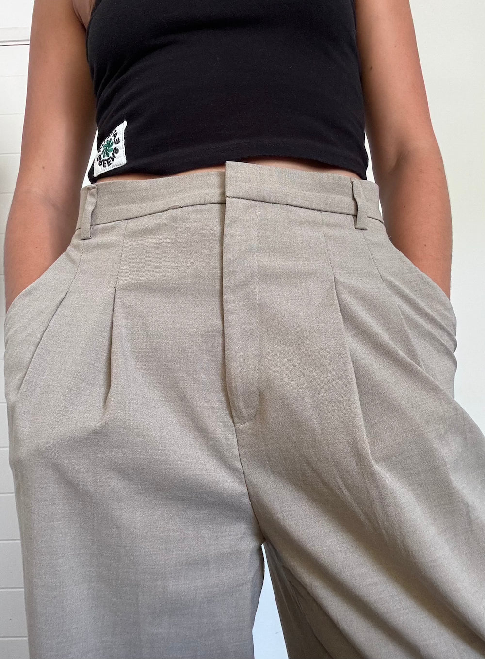 Beige baggy pants