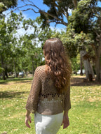 Knitted Brown Crochet Top