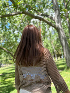 Knitted Brown Crochet Top