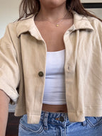 Beige cropped shirt
