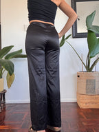 Black silk pants