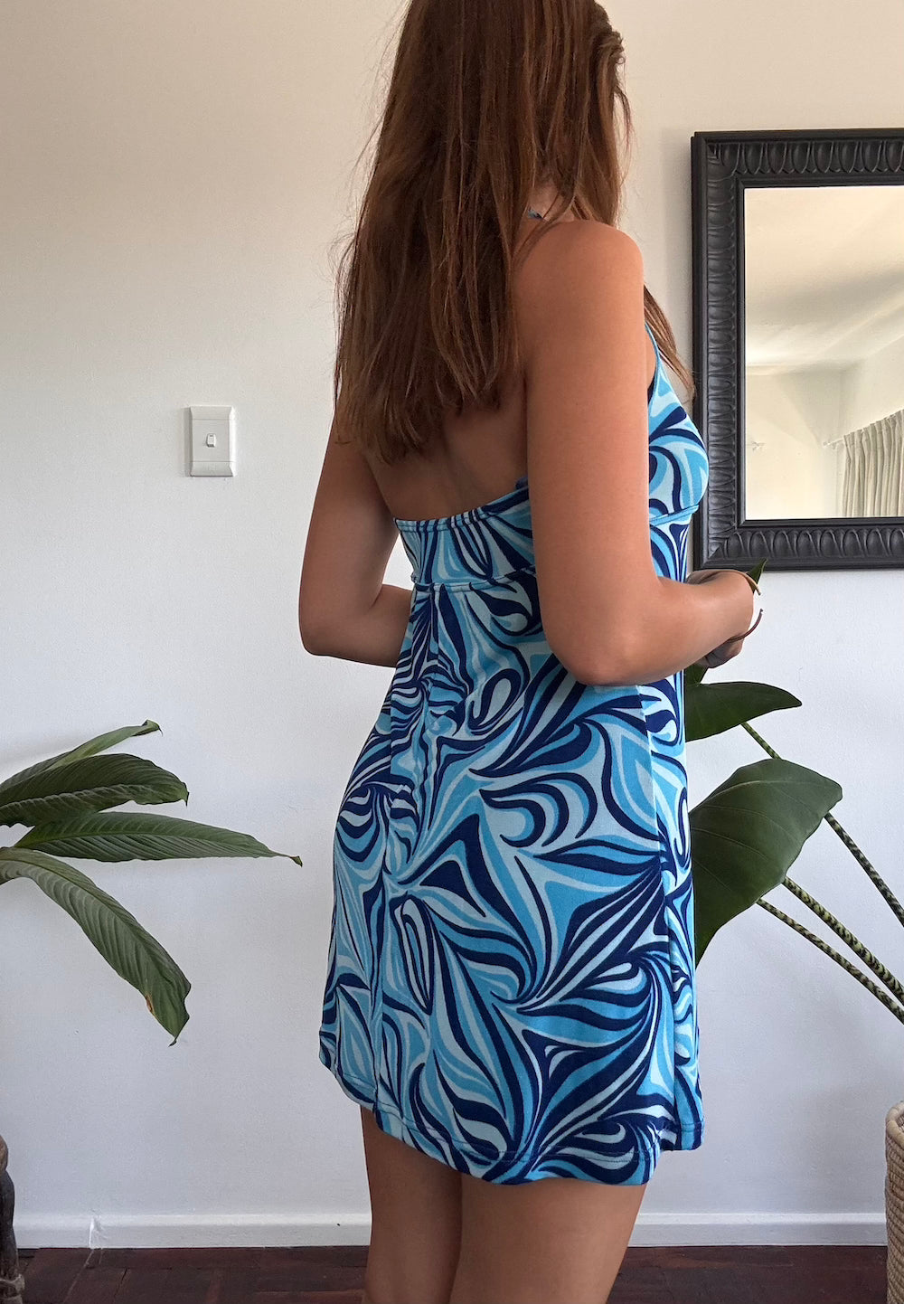 Blue funky mini dress