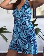 Blue funky mini dress