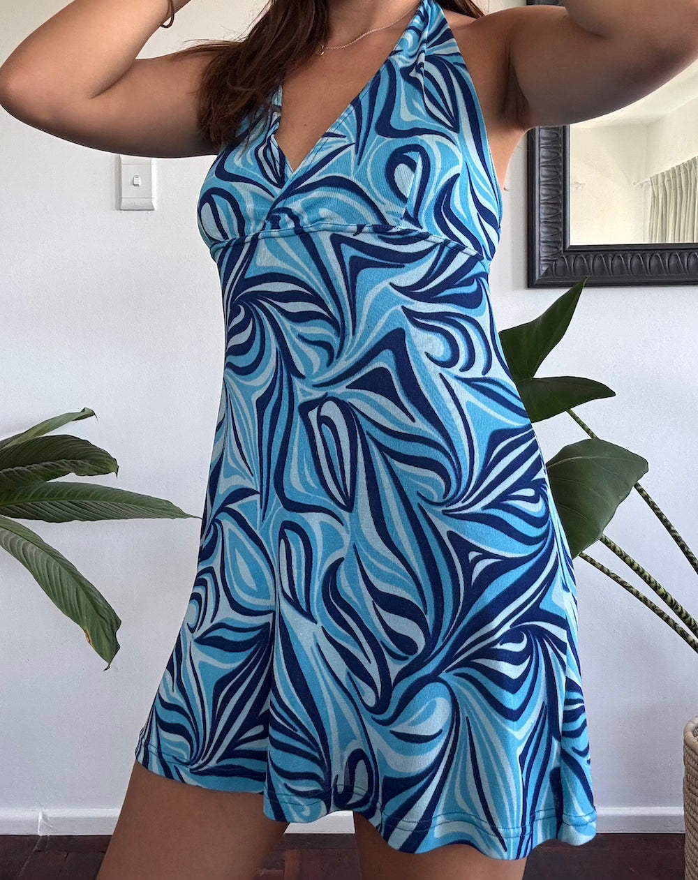 Blue funky mini dress