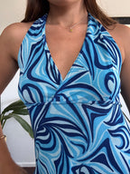 Blue funky mini dress