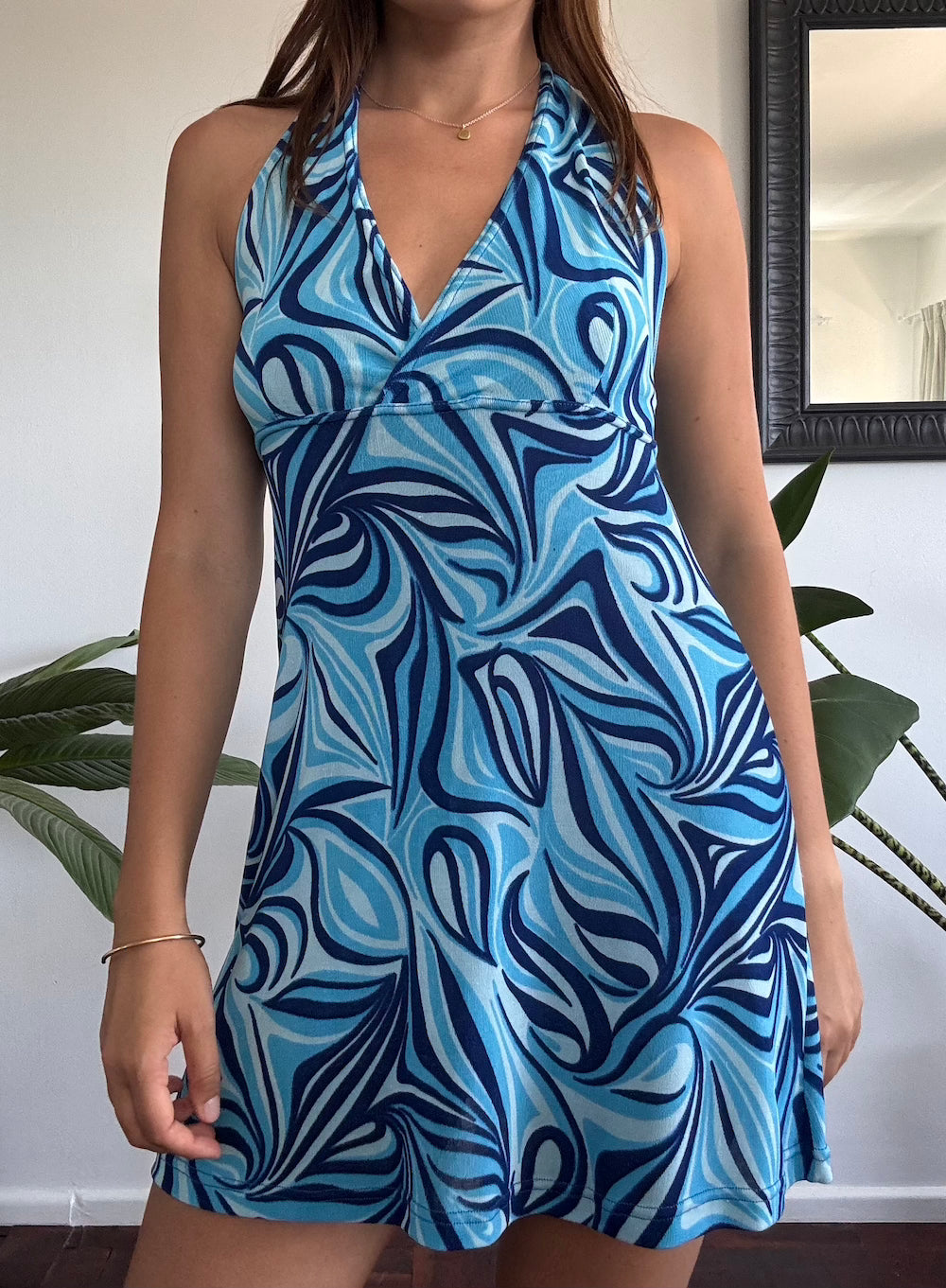Blue funky mini dress