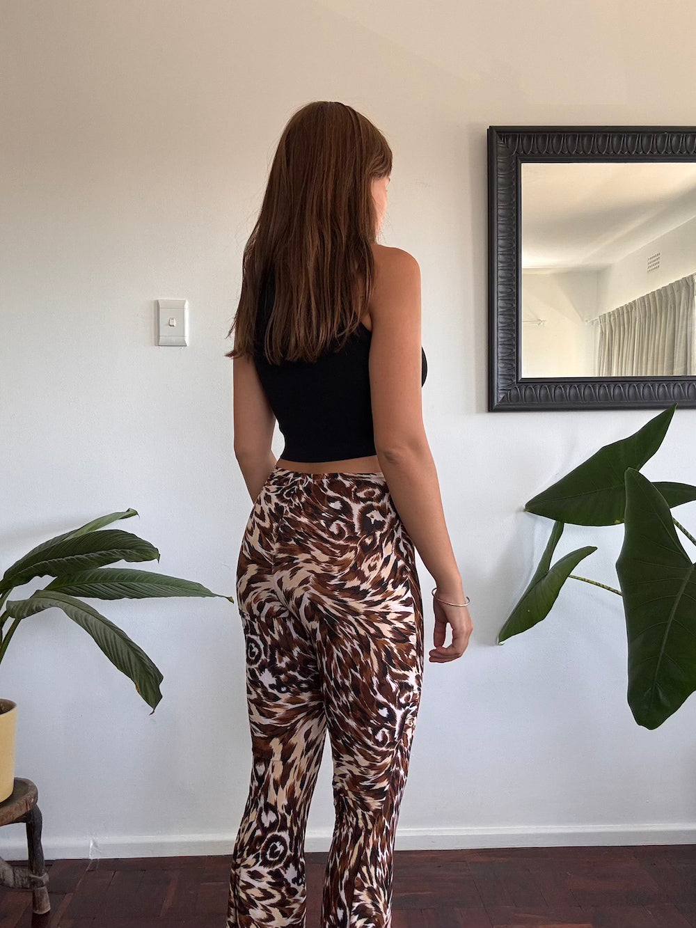 Animal print flares