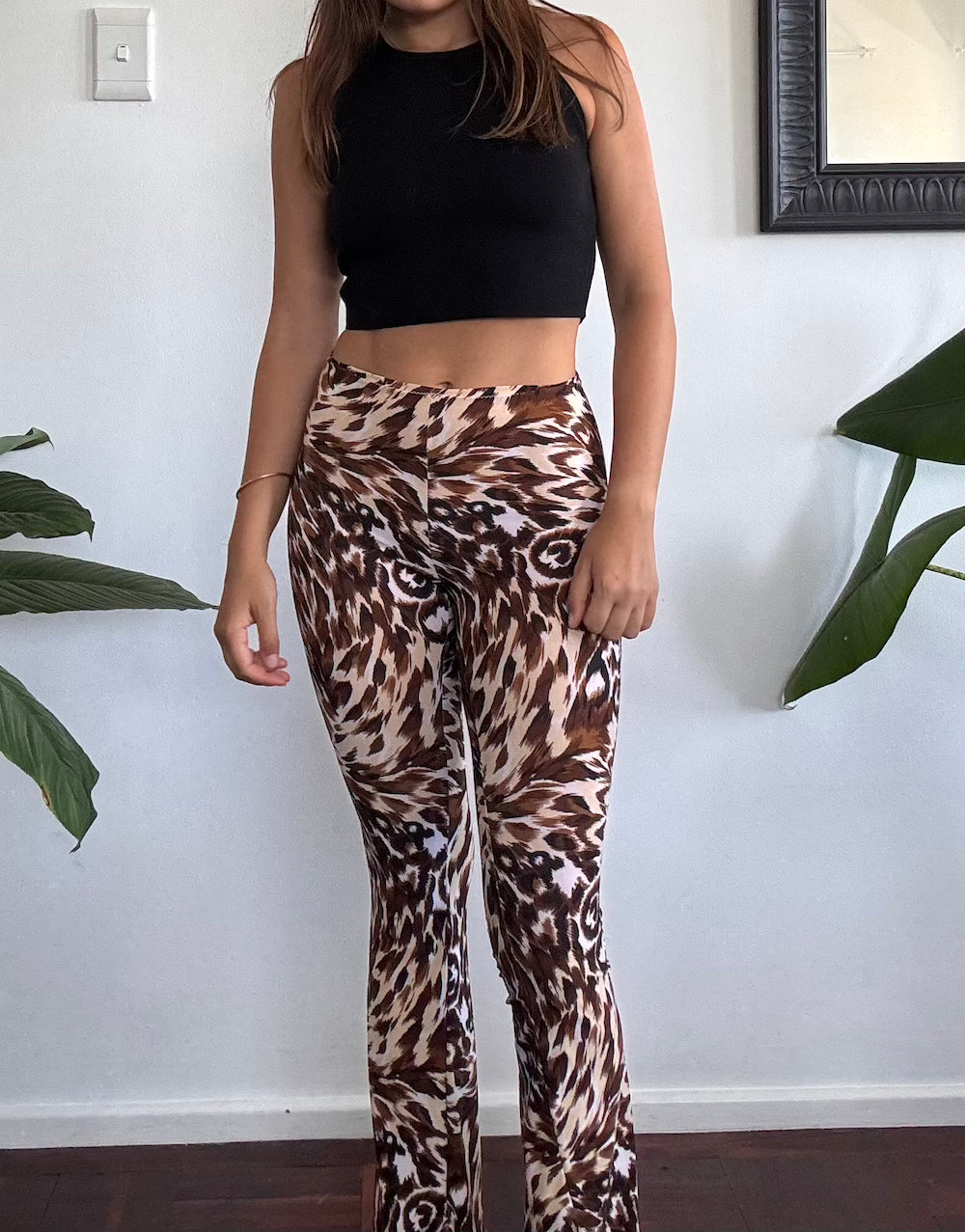Animal print flares
