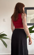 Black button up midi skirt