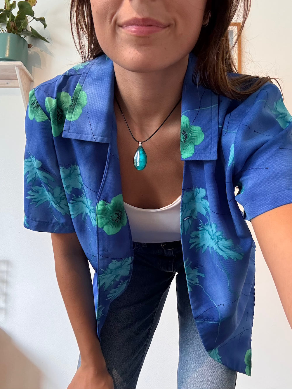 Blue floral shirt