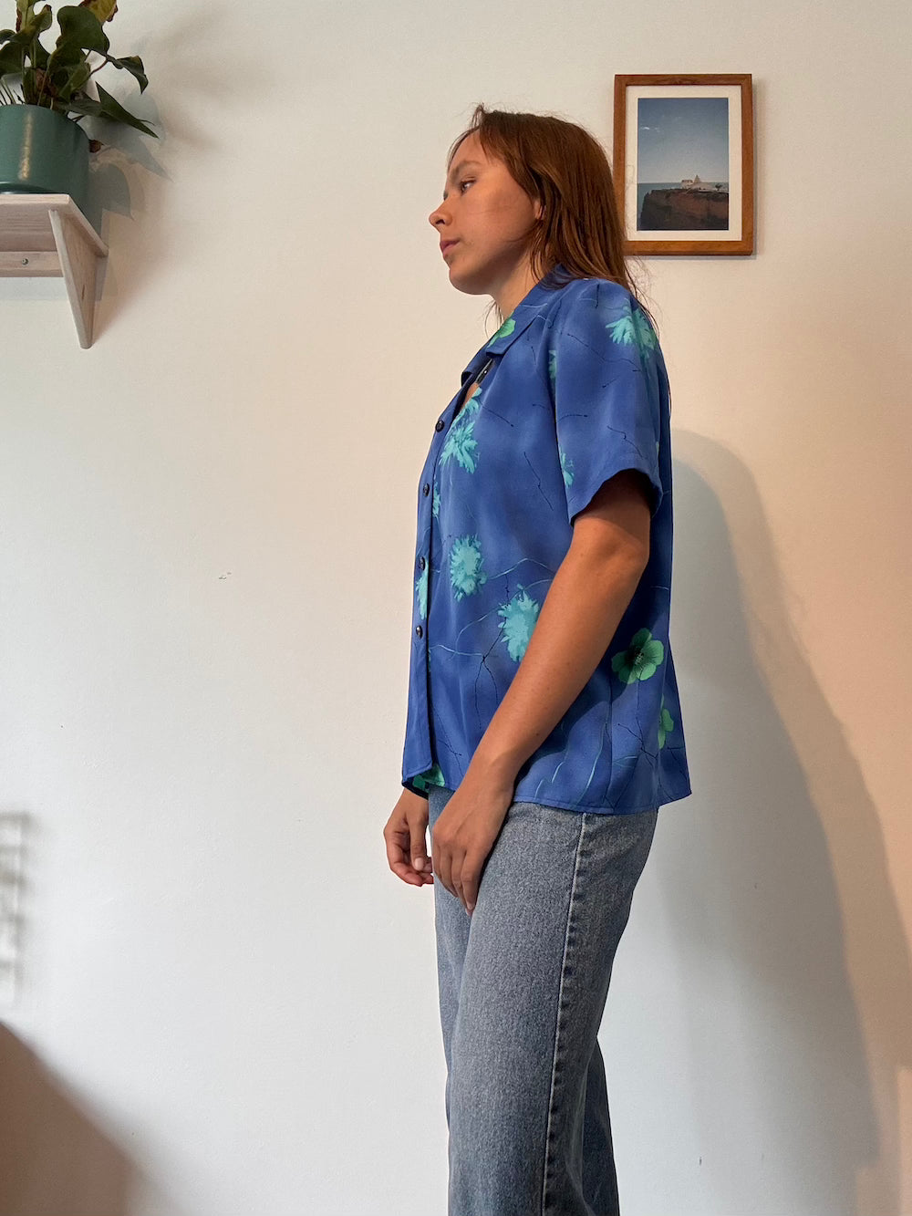 Blue floral shirt