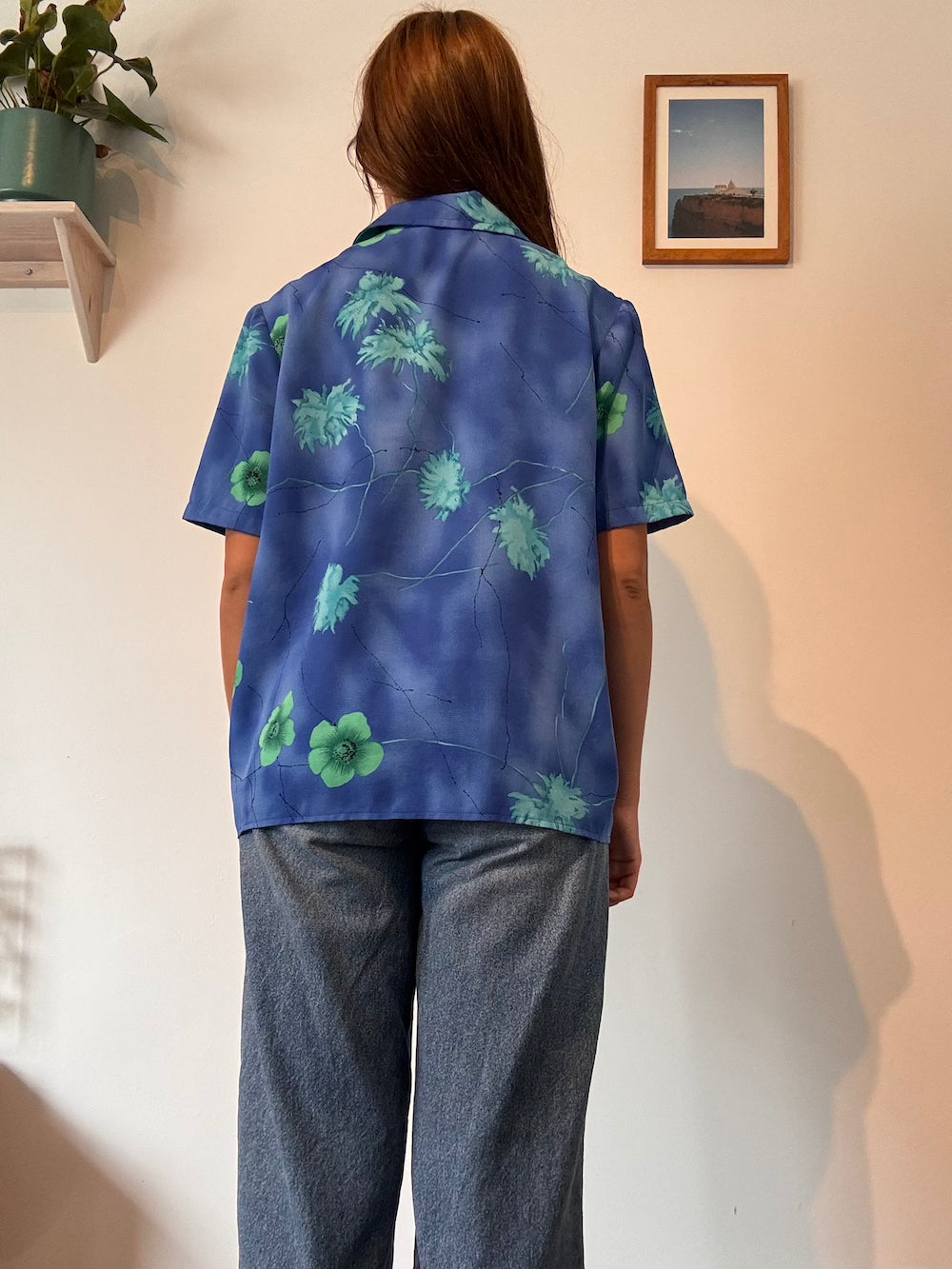 Blue floral shirt