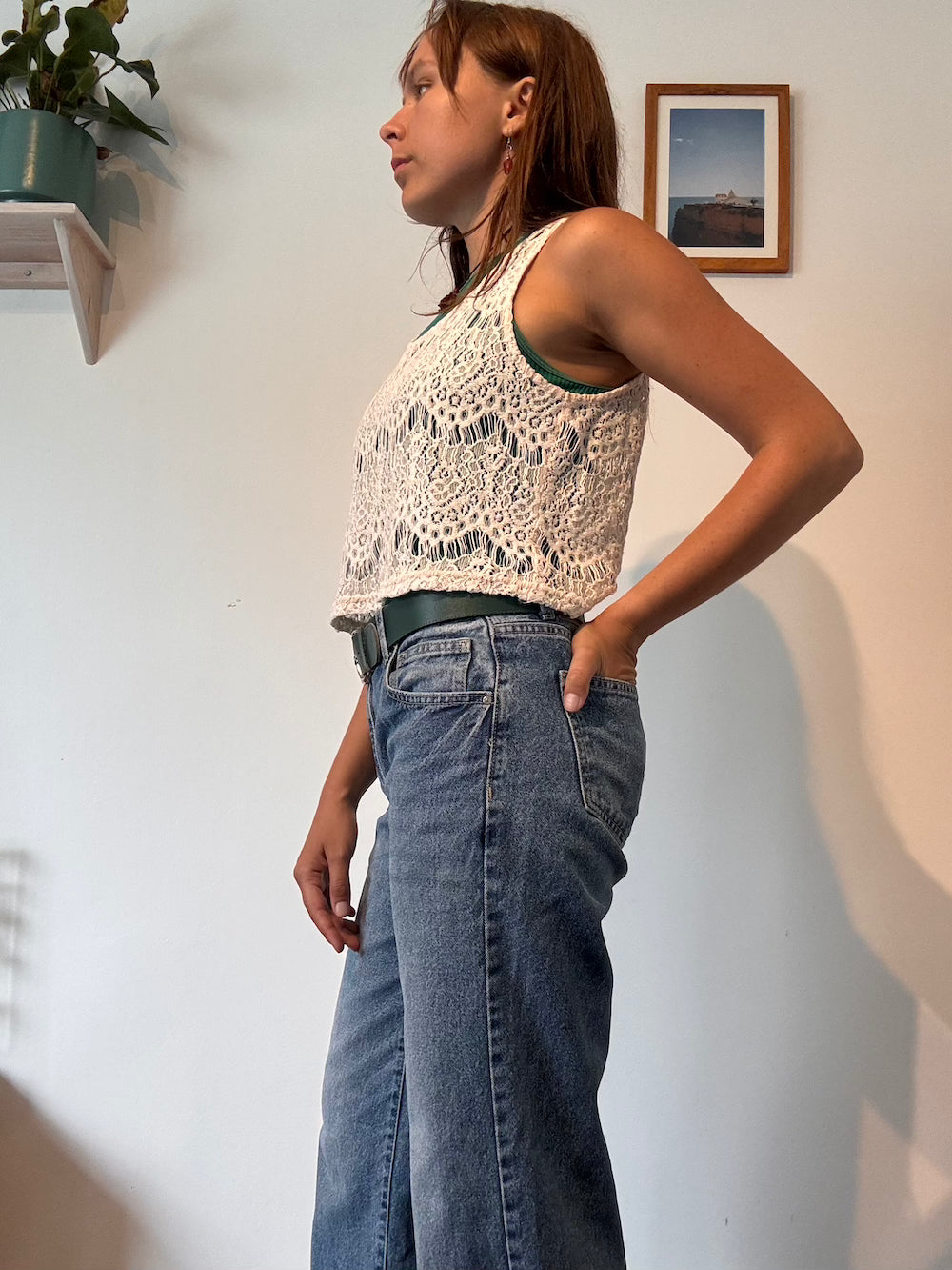 White lace tank