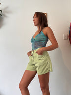 Lime green high waisted shorts