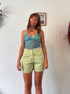 Lime green high waisted shorts