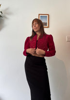 Red cropped jacket