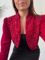Red cropped jacket
