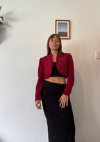 Red cropped jacket