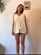 Light yellow button up top