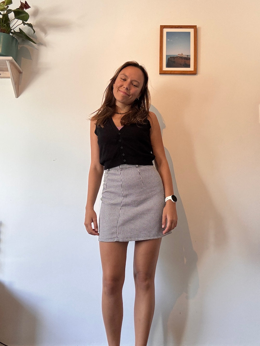 Checkered mini skirt