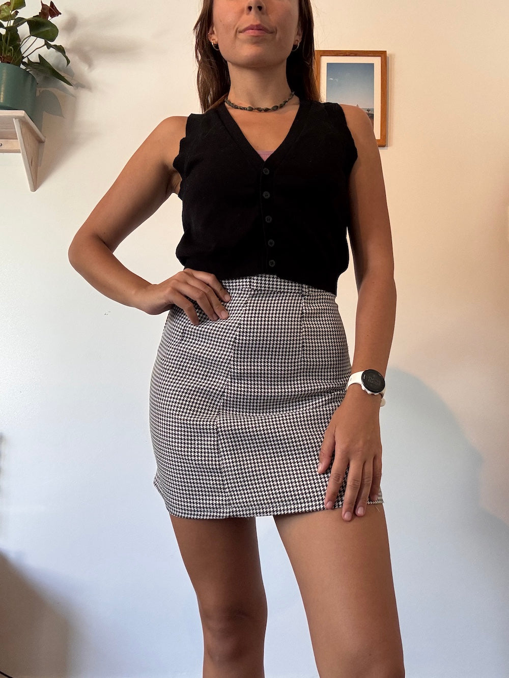 Checkered mini skirt