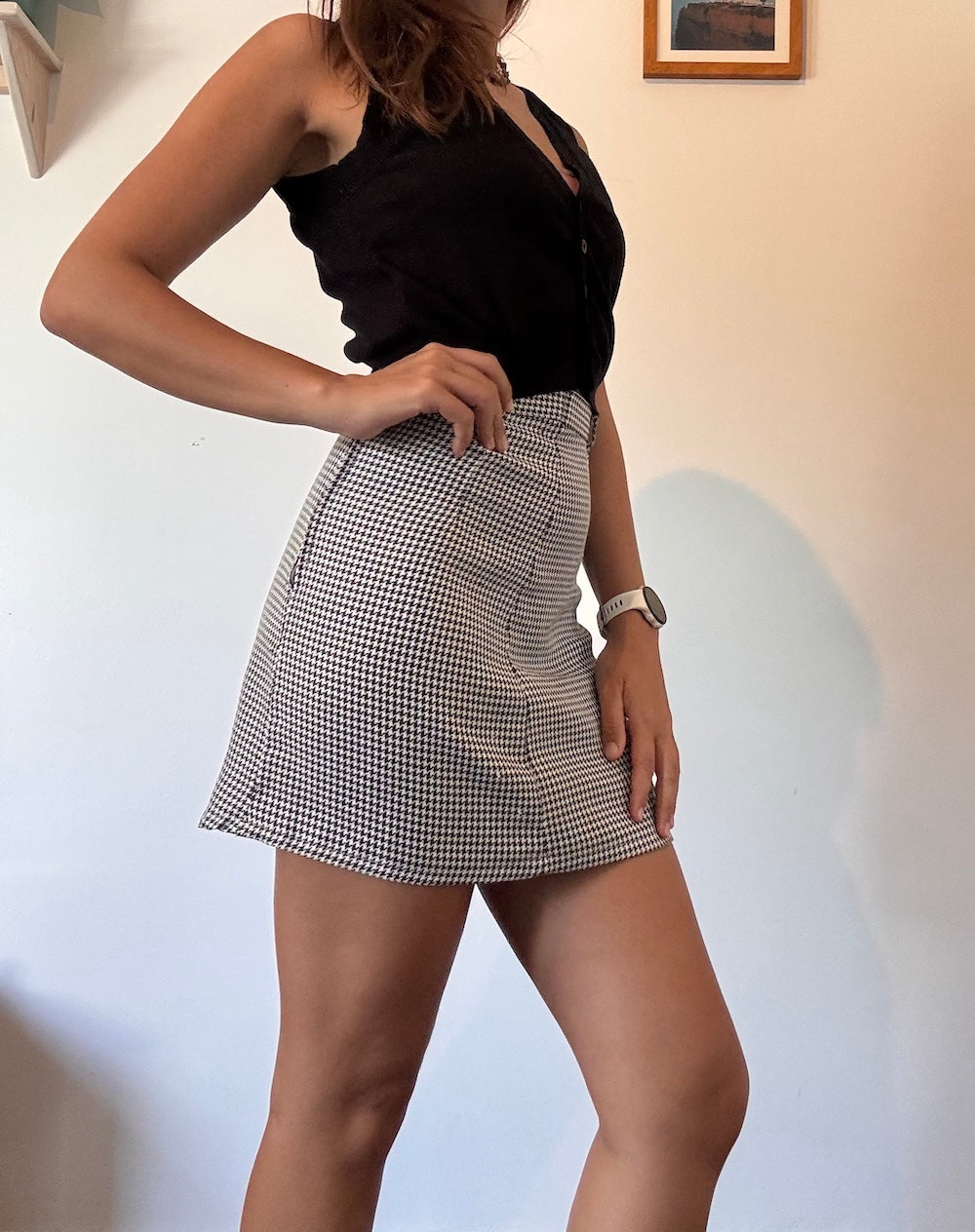 Checkered mini skirt