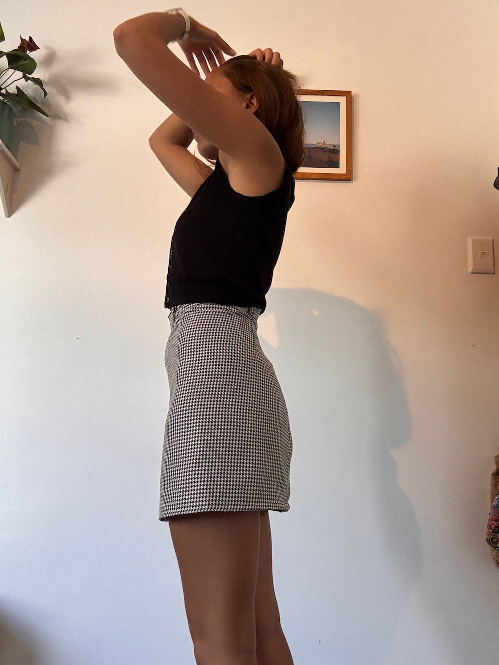 Checkered mini skirt